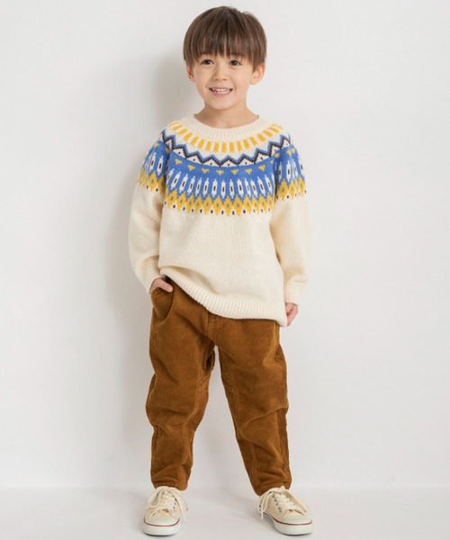 BRANSHES（ブランシェス）の「【マシンウォッシャブル】幾何学柄ニット（ニット/セーター・キッズ・アイボリー/ネイビー・L/M/XL/S）」の8枚目の写真