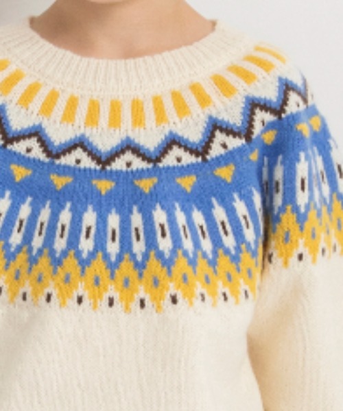 BRANSHES（ブランシェス）の「【マシンウォッシャブル】幾何学柄ニット（ニット/セーター・キッズ・アイボリー/ネイビー・L/M/XL/S）」の10枚目の写真