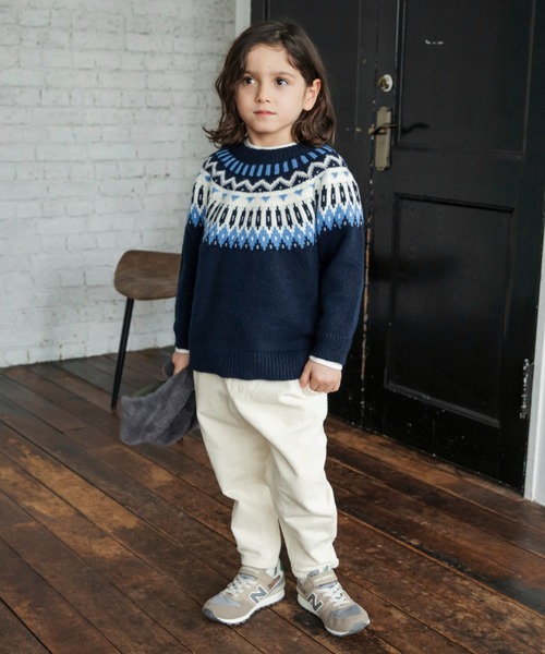 BRANSHES（ブランシェス）の「【マシンウォッシャブル】幾何学柄ニット（ニット/セーター・キッズ・アイボリー/ネイビー・L/M/XL/S）」の11枚目の写真