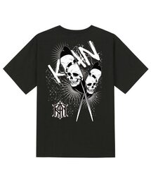KTB0091 ウィングスカル 半袖Tシャツ - ブラック