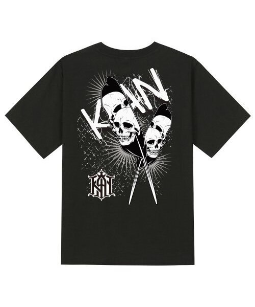 KAN6312(カン6312)の「KTB0091 ウィングスカル 半袖Tシャツ - ブラック(Tシャツ/カットソー・メンズ・その他・LARGE/MEDIUM/SMALL/X-LARGE)」の1枚目の写真
