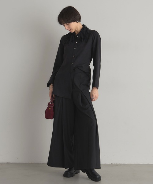 ARVELLIA(アルベリア)の「FRINGE COLLAR SHIRT(シャツ/ブラウス・レディース・アイボリー/ブラック・M)」の8枚目の写真
