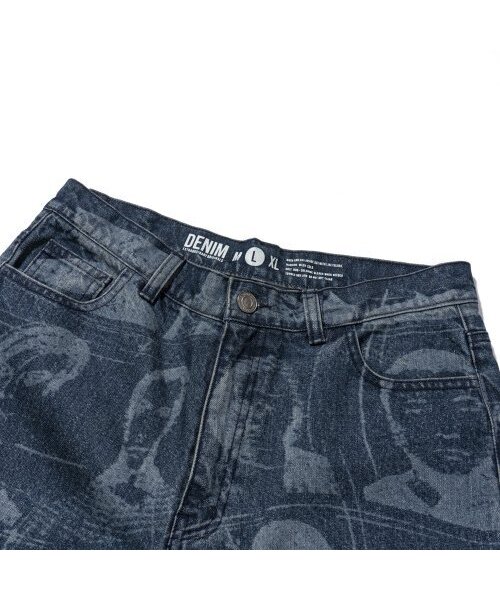 EXTRAORDINARY(エクストラオーディナリー)の「PORTRAIT PRINTING DENIM PANTS INDIGO(デニムパンツ・メンズ・その他・LARGE/MEDIUM/SMALL/X-LARGE)」の3枚目の写真