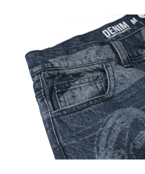 EXTRAORDINARY(エクストラオーディナリー)の「PORTRAIT PRINTING DENIM PANTS INDIGO(デニムパンツ・メンズ・その他・LARGE/MEDIUM/SMALL/X-LARGE)」の4枚目の写真