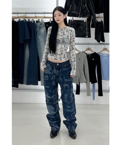 EXTRAORDINARY(エクストラオーディナリー)の「PORTRAIT PRINTING DENIM PANTS INDIGO(デニムパンツ・メンズ・その他・LARGE/MEDIUM/SMALL/X-LARGE)」の16枚目の写真