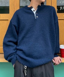 UNDERSTATEMENTs | 【ユニセックス】配色ヘンリーネックニット(ニット/セーター)