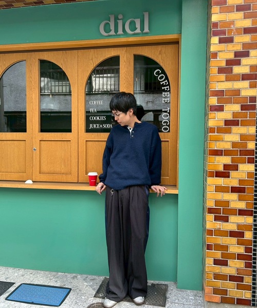 UNDERSTATEMENTs（アンダーステイトメント）の「【ユニセックス】配色ヘンリーネックニット（ニット/セーター・メンズ・レッド/ネイビー・MEDIUM/LARGE）」の17枚目の写真