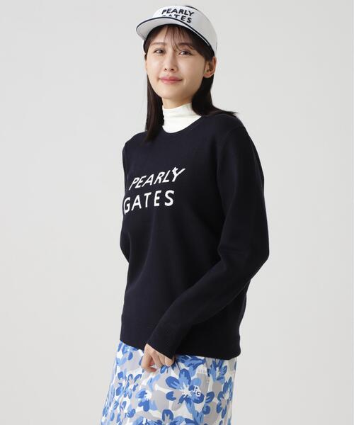 PEARLY GATES(パーリーゲイツ)の「【PEARLY GATES】12G 天竺×インターシャ(ニット/セーター・レディース・ネイビー/ホワイト/グレー系その他・SMALL/MEDIUM/LARGE)」の21枚目の写真