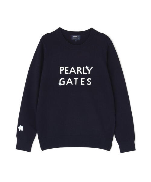 PEARLY GATES(パーリーゲイツ)の「【PEARLY GATES】12G 天竺×インターシャ(ニット/セーター・レディース・ネイビー/ホワイト/グレー系その他・SMALL/MEDIUM/LARGE)」の3枚目の写真