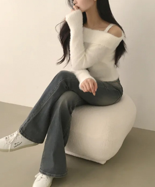 VIVID LADY(ビビッドレディー)の「オフショルダー シャギーニットトップス(ニット/セーター・レディース・ブラック/ピンク/アイボリー・FREE)」の14枚目の写真