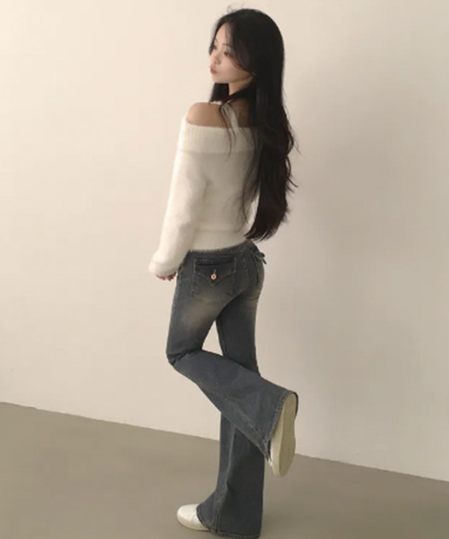 VIVID LADY(ビビッドレディー)の「オフショルダー シャギーニットトップス(ニット/セーター・レディース・ブラック/ピンク/アイボリー・FREE)」の15枚目の写真