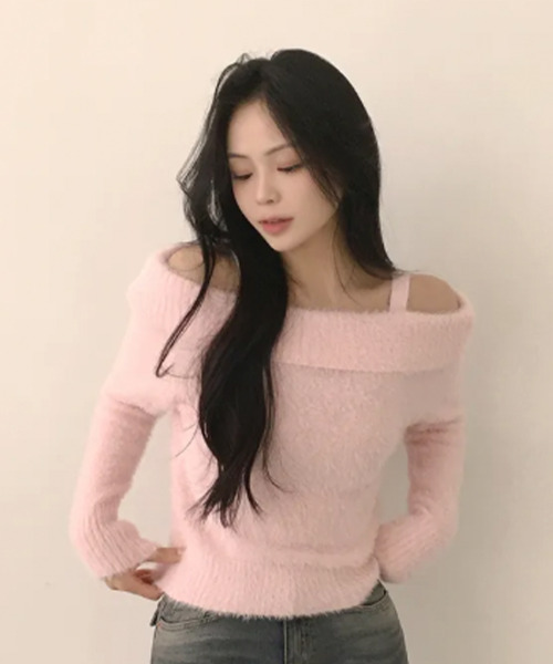 VIVID LADY(ビビッドレディー)の「オフショルダー シャギーニットトップス(ニット/セーター・レディース・ブラック/ピンク/アイボリー・FREE)」の22枚目の写真