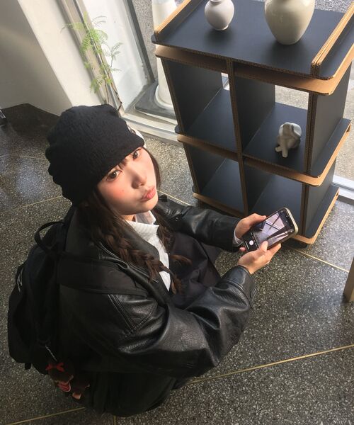 LADY VOLUME（レディーボリューム）の「9201 ウォッシングレザーオーバーサイズジャケット (ブラック)（ライダースジャケット・レディース・その他・FREE）」の6枚目の写真