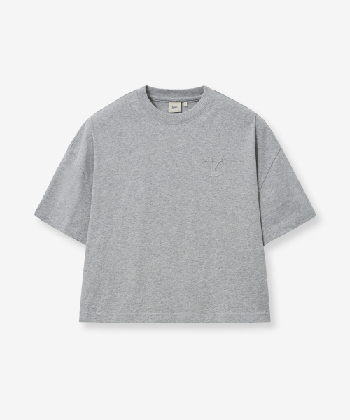 YALE(イェール)の「ウィメンズクロップアップリケ半袖Tシャツ_グレー(Tシャツ/カットソー・レディース・その他・SMALL/MEDIUM)」の1枚目の写真