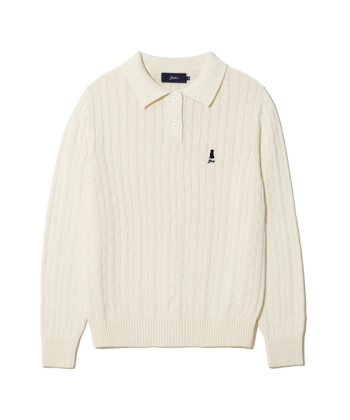 YALE（イェール）の「ウィメンズケーブルポロニット_アイボリー（ニット/セーター・レディース・その他・SMALL/MEDIUM/LARGE）」の2枚目の写真
