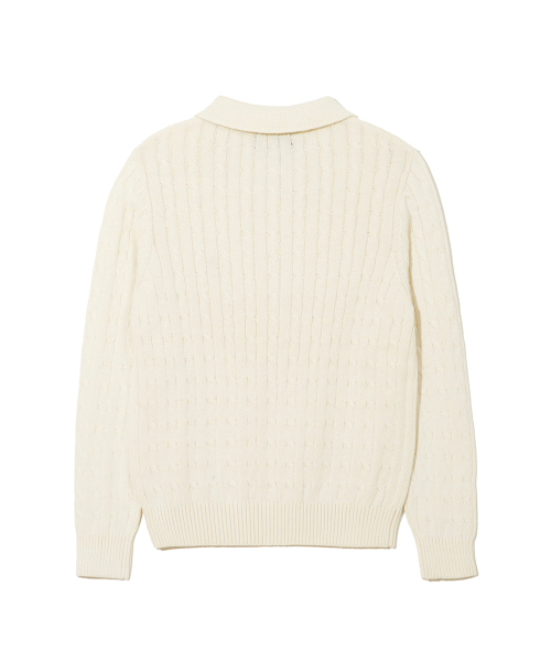 YALE（イェール）の「ウィメンズケーブルポロニット_アイボリー（ニット/セーター・レディース・その他・SMALL/MEDIUM/LARGE）」の3枚目の写真