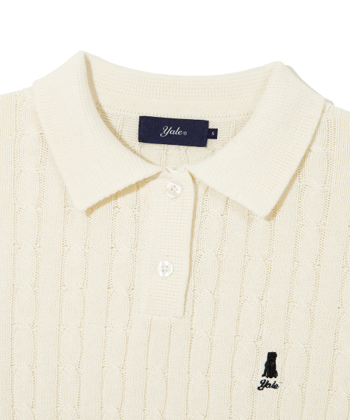 YALE（イェール）の「ウィメンズケーブルポロニット_アイボリー（ニット/セーター・レディース・その他・SMALL/MEDIUM/LARGE）」の4枚目の写真