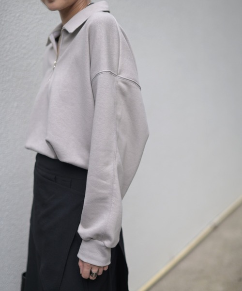 Marient（マリエント）の「ハーフZIPスウェットPO（スウェット・レディース・グレー/ブラック・FREE）」の6枚目の写真