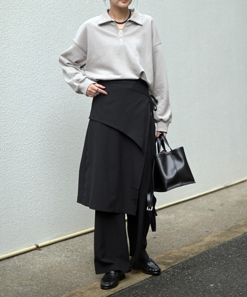 Marient（マリエント）の「ハーフZIPスウェットPO（スウェット・レディース・グレー/ブラック・FREE）」の8枚目の写真