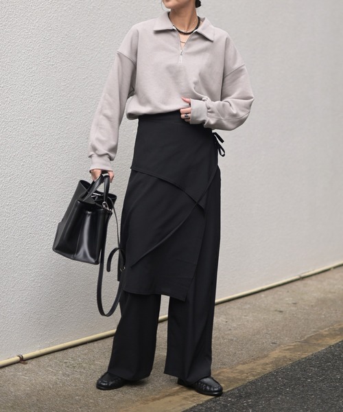 Marient（マリエント）の「ハーフZIPスウェットPO（スウェット・レディース・グレー/ブラック・FREE）」の9枚目の写真