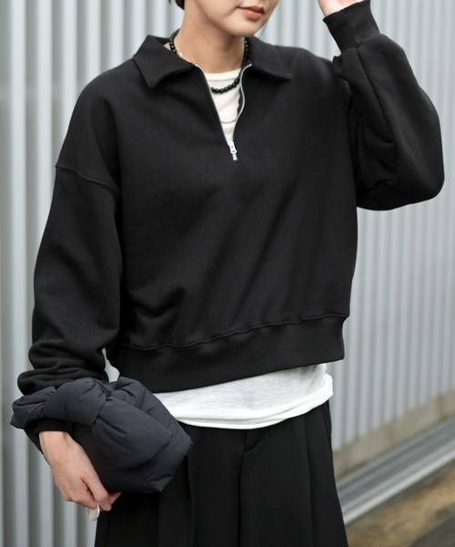 Marient（マリエント）の「ハーフZIPスウェットPO（スウェット・レディース・グレー/ブラック・FREE）」の16枚目の写真