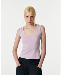 CURRENT（カレント）の「GLITTER U-NECK SLEEVELESS TOP [PINK]（Tシャツ/カットソー）」