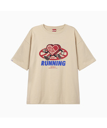New Big Hearttrack Graphic T Shirt_Oatmeal