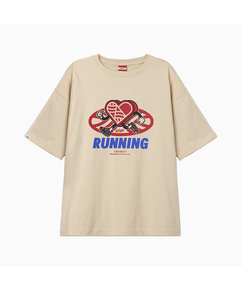 MENASOO(ミナス)の「New Big Hearttrack Graphic T Shirt_Oatmeal(Tシャツ/カットソー・レディース・オートミール・1/2/3)」の1枚目の写真