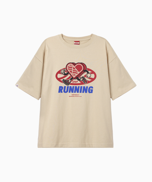 MENASOO(ミナス)の「New Big Hearttrack Graphic T Shirt_Oatmeal(Tシャツ/カットソー・レディース・オートミール・1/2/3)」の2枚目の写真