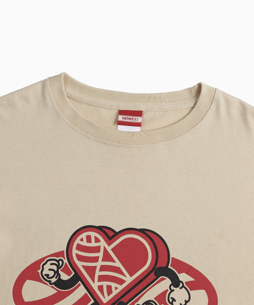 MENASOO(ミナス)の「New Big Hearttrack Graphic T Shirt_Oatmeal(Tシャツ/カットソー・レディース・オートミール・1/2/3)」の4枚目の写真