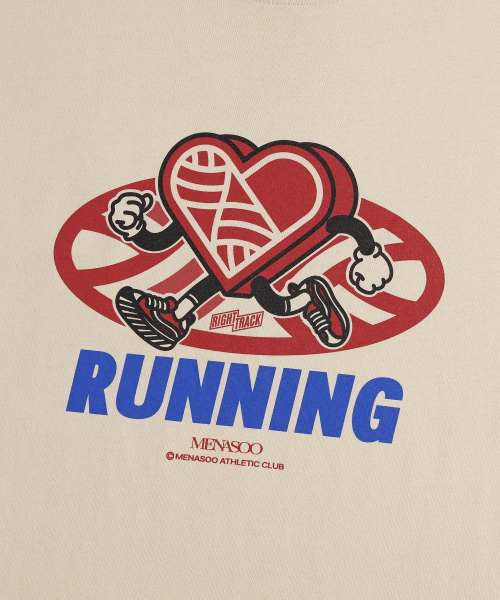 MENASOO(ミナス)の「New Big Hearttrack Graphic T Shirt_Oatmeal(Tシャツ/カットソー・レディース・オートミール・1/2/3)」の5枚目の写真