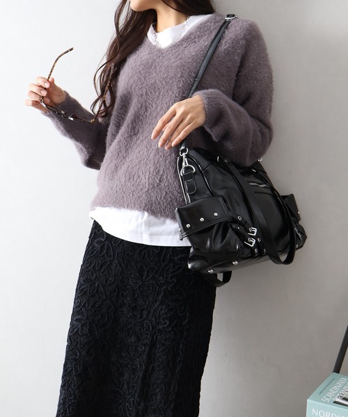 SpRay（スプレイ）の「ハトメベルト付ボストンＢＡＧ（ボストンバッグ・レディース・ブラック/ライトベージュ/ボルドー・FREE）」の4枚目の写真