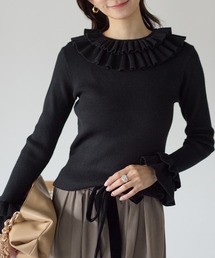 Neige（ネージュ）の「ダブルフリルリブニット（ニット/セーター）」