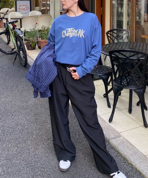 link lot(リンクロット)の「リラックスフィット ヴィンテージライク かすれロゴ プリント ロンT(Tシャツ/カットソー・メンズ・ブラック/ブルー/ホワイト/ネイビー/ダークグレー/ベージュ・M/L)」の13枚目の写真