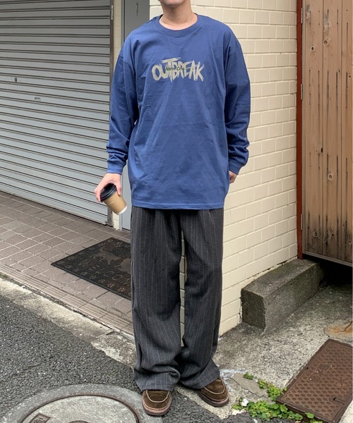 link lot(リンクロット)の「リラックスフィット ヴィンテージライク かすれロゴ プリント ロンT(Tシャツ/カットソー・メンズ・ブラック/ブルー/ホワイト/ネイビー/ダークグレー/ベージュ・M/L)」の18枚目の写真