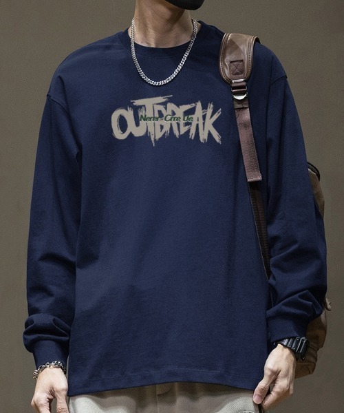 link lot(リンクロット)の「リラックスフィット ヴィンテージライク かすれロゴ プリント ロンT(Tシャツ/カットソー・メンズ・ブラック/ブルー/ホワイト/ネイビー/ダークグレー/ベージュ・M/L)」の21枚目の写真