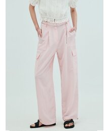 ワイドステッチカーゴパンツ_ピンク