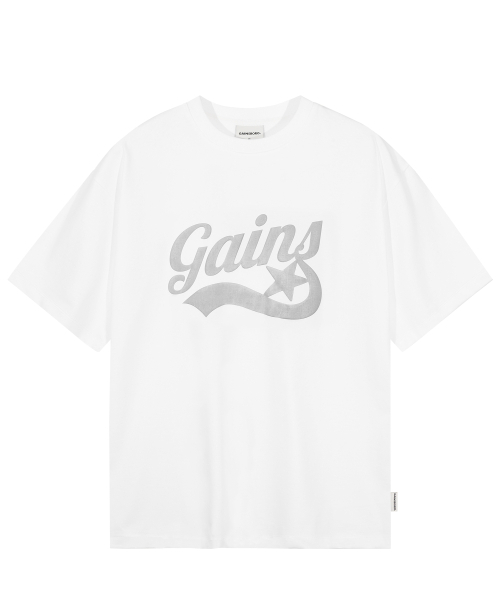GAINSBORO（ゲインズボロ）の「[クールコットン] オリジナルスターロゴTシャツ_ホワイト/シルバー（Tシャツ/カットソー・メンズ・その他・LARGE/MEDIUM/SMALL）」の2枚目の写真