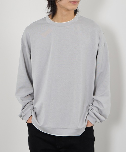URBAN COLLECTION(アーバンコレクション)の「【URBANCOLLECTION/アーバンコレクション】エアスムージー 360°ストレッチ ボックス Wフェイスポンチクルーネック(スウェット・メンズ・ホワイト/グリーン/ブラック/グレー・M/L/S/XL)」の5枚目の写真