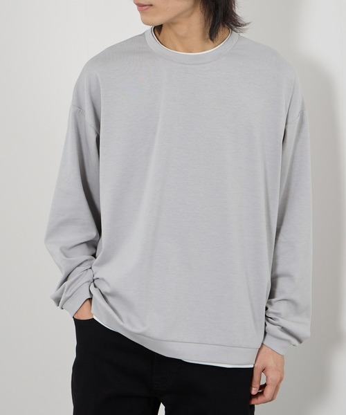 URBAN COLLECTION(アーバンコレクション)の「【URBANCOLLECTION/アーバンコレクション】エアスムージー 360°ストレッチ ボックス Wフェイスポンチクルーネック(スウェット・メンズ・ホワイト/グリーン/ブラック/グレー・M/L/S/XL)」の6枚目の写真