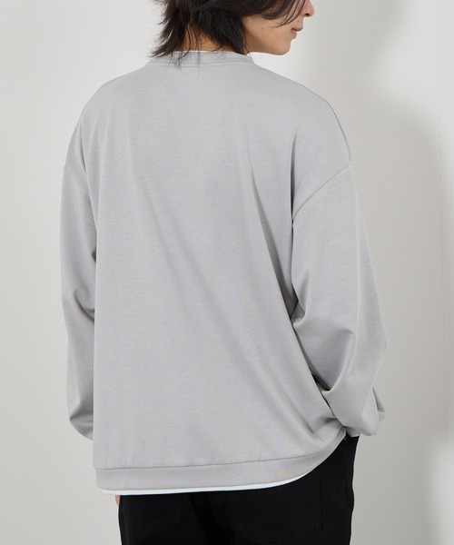 URBAN COLLECTION(アーバンコレクション)の「【URBANCOLLECTION/アーバンコレクション】エアスムージー 360°ストレッチ ボックス Wフェイスポンチクルーネック(スウェット・メンズ・ホワイト/グリーン/ブラック/グレー・M/L/S/XL)」の7枚目の写真