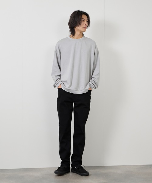 URBAN COLLECTION(アーバンコレクション)の「【URBANCOLLECTION/アーバンコレクション】エアスムージー 360°ストレッチ ボックス Wフェイスポンチクルーネック(スウェット・メンズ・ホワイト/グリーン/ブラック/グレー・M/L/S/XL)」の8枚目の写真