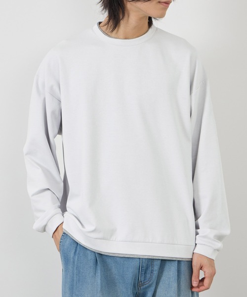 URBAN COLLECTION(アーバンコレクション)の「【URBANCOLLECTION/アーバンコレクション】エアスムージー 360°ストレッチ ボックス Wフェイスポンチクルーネック(スウェット・メンズ・ホワイト/グリーン/ブラック/グレー・M/L/S/XL)」の10枚目の写真