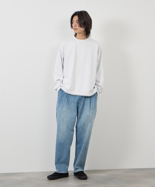 URBAN COLLECTION(アーバンコレクション)の「【URBANCOLLECTION/アーバンコレクション】エアスムージー 360°ストレッチ ボックス Wフェイスポンチクルーネック(スウェット・メンズ・ホワイト/グリーン/ブラック/グレー・M/L/S/XL)」の11枚目の写真