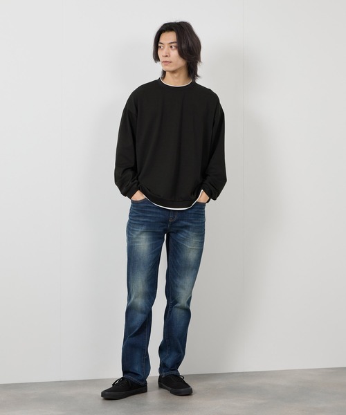 URBAN COLLECTION(アーバンコレクション)の「【URBANCOLLECTION/アーバンコレクション】エアスムージー 360°ストレッチ ボックス Wフェイスポンチクルーネック(スウェット・メンズ・ホワイト/グリーン/ブラック/グレー・M/L/S/XL)」の15枚目の写真