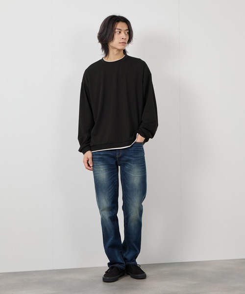URBAN COLLECTION(アーバンコレクション)の「【URBANCOLLECTION/アーバンコレクション】エアスムージー 360°ストレッチ ボックス Wフェイスポンチクルーネック(スウェット・メンズ・ホワイト/グリーン/ブラック/グレー・M/L/S/XL)」の16枚目の写真
