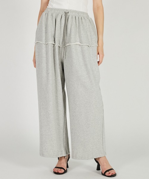 PRANK PROJECT（プランクプロジェクト）の「ボリュームギャザースウェットパンツ / Volume Gather Sweat Pants（スウェットパンツ・レディース・チャコールグレー/グレー/ホワイト・36/38）」の3枚目の写真