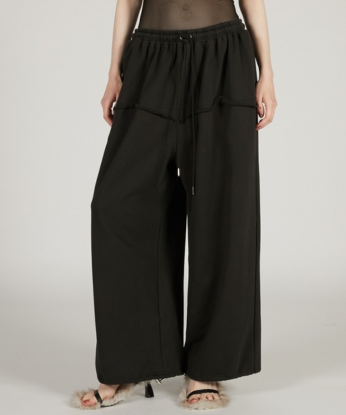 PRANK PROJECT（プランクプロジェクト）の「ボリュームギャザースウェットパンツ / Volume Gather Sweat Pants（スウェットパンツ・レディース・チャコールグレー/グレー/ホワイト・36/38）」の9枚目の写真