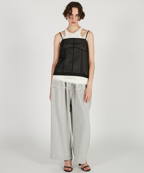 PRANK PROJECT（プランクプロジェクト）の「ボリュームギャザースウェットパンツ / Volume Gather Sweat Pants（スウェットパンツ・レディース・チャコールグレー/グレー/ホワイト・36/38）」の4枚目の写真