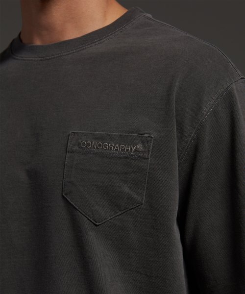 ICONOGRAPHY（アイコノグラフィー）の「ピグメントプロトタイプポケットDBK（Tシャツ/カットソー・メンズ・ブラック・SMALL/MEDIUM/LARGE/X-LARGE）」の5枚目の写真